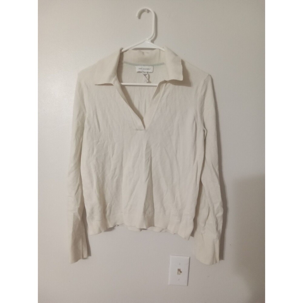 Free People Lightweight Long Sleeve Sweater, Size M - Ivory